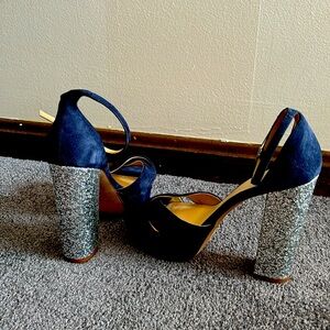 Kate Spade glitter heel navy pumps. Size 8. Gently worn. Excellent condition $40